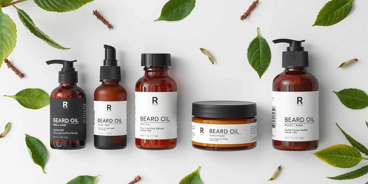 A collection of men's grooming products made with natural ingredients, symbolizing men's wellness.